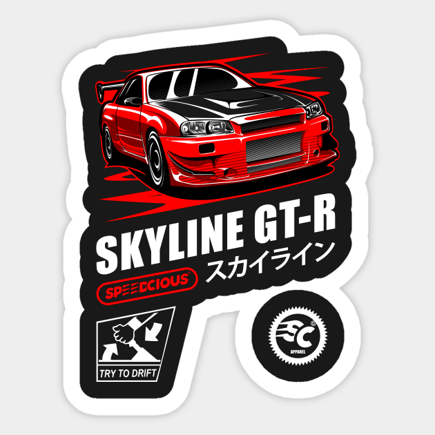 Red Nismo GT-R Sticker by pujartwork